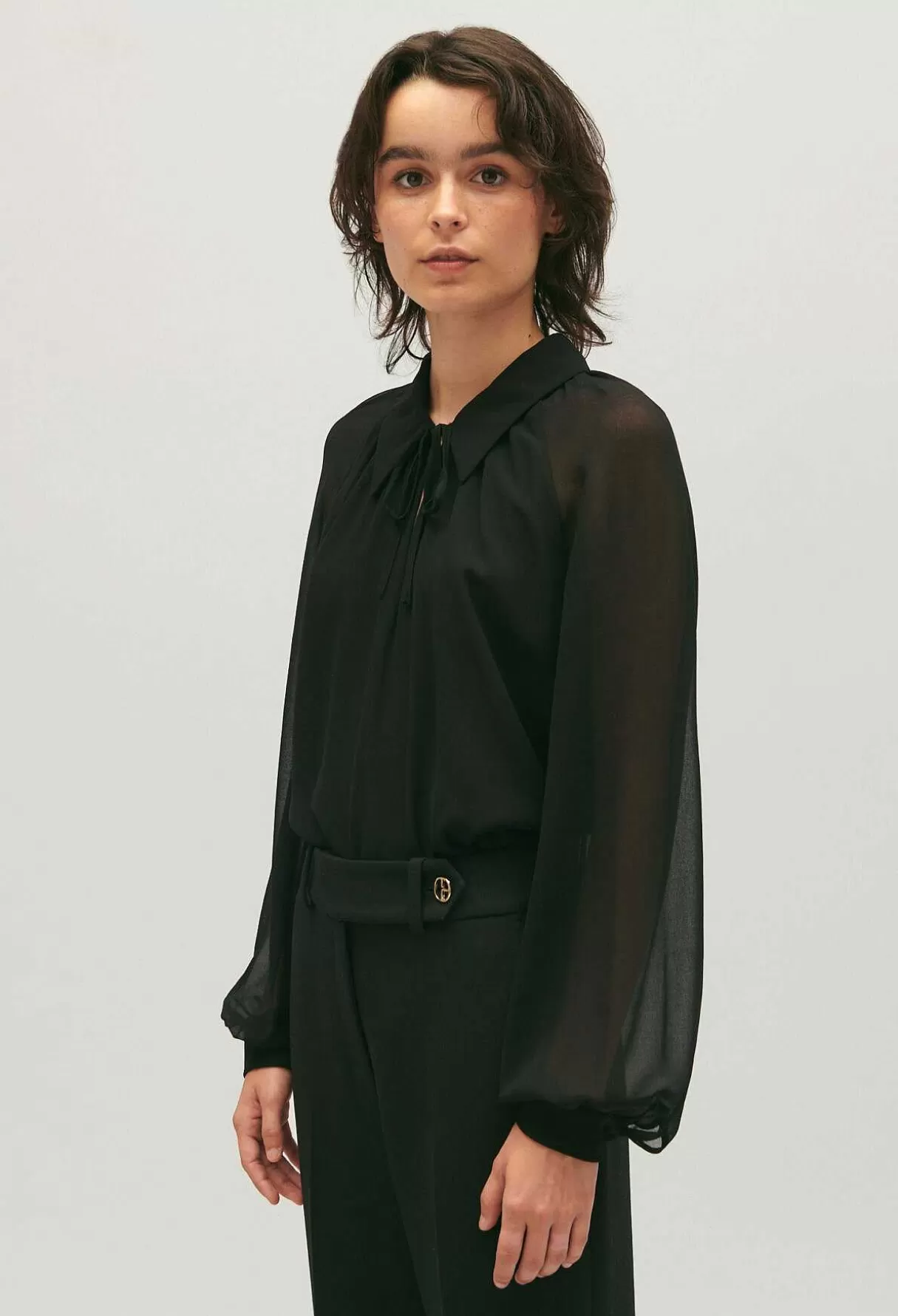 Claudie Pierlot Blouse Fluide Noire Flash Sale