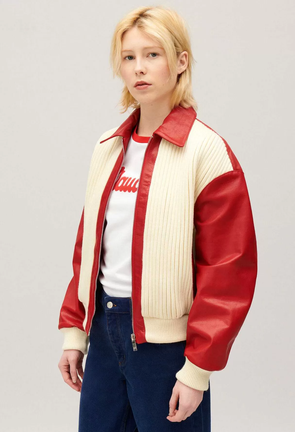 Claudie Pierlot Blouson Bimatiere Bicolore Flash Sale