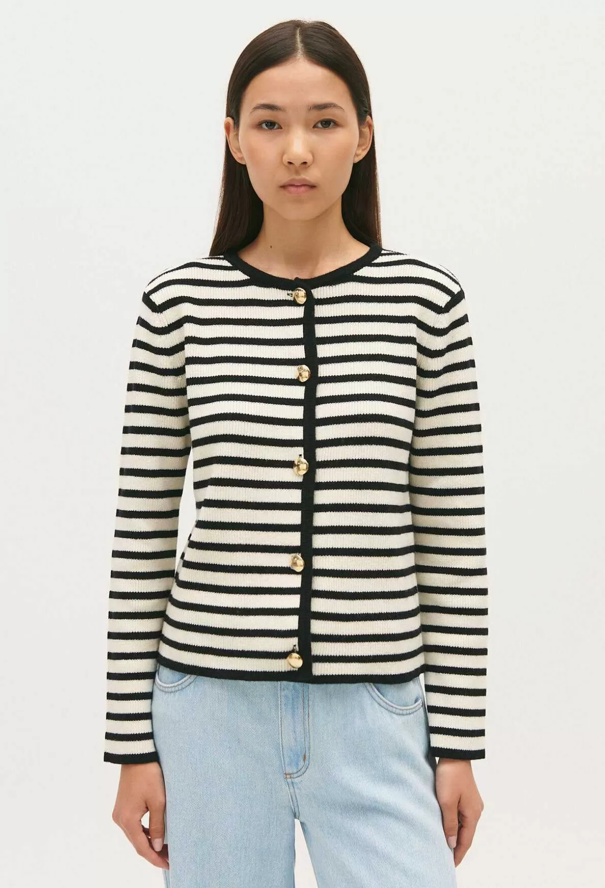 Claudie Pierlot Cardigan Rayures Bicolores Discount