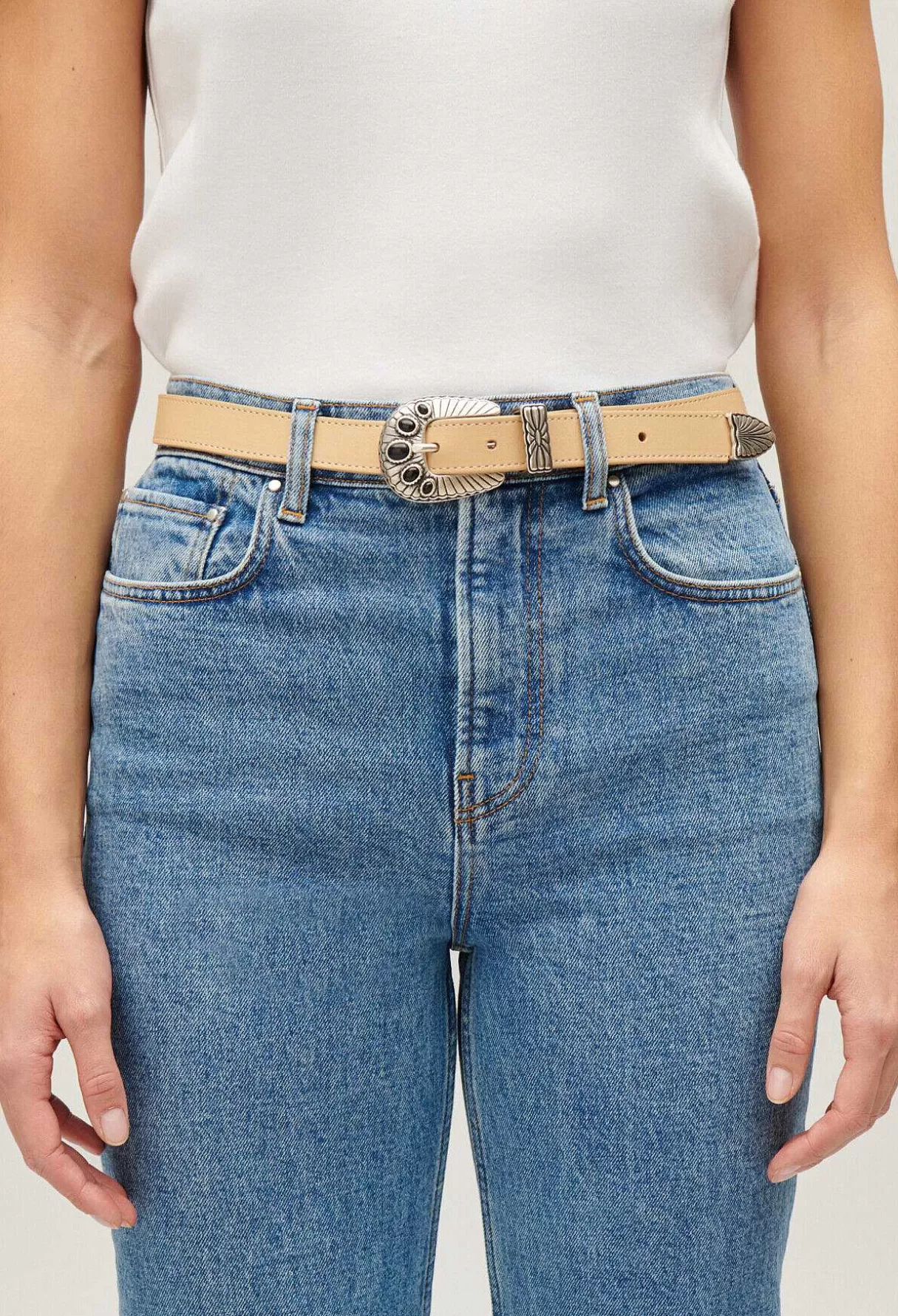 Claudie Pierlot Ceinture Cuir Beige Outlet