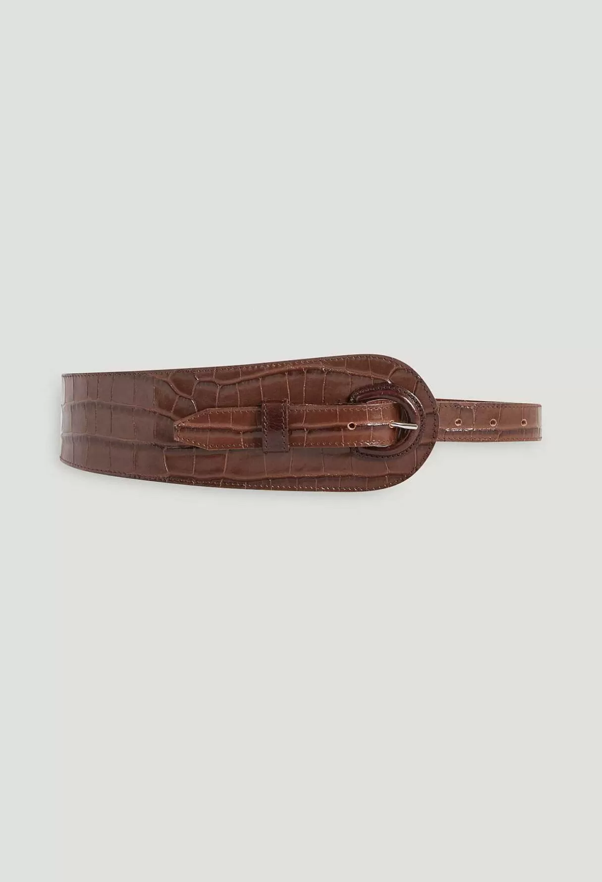 Claudie Pierlot Ceinture Cuir Embosse Marron New