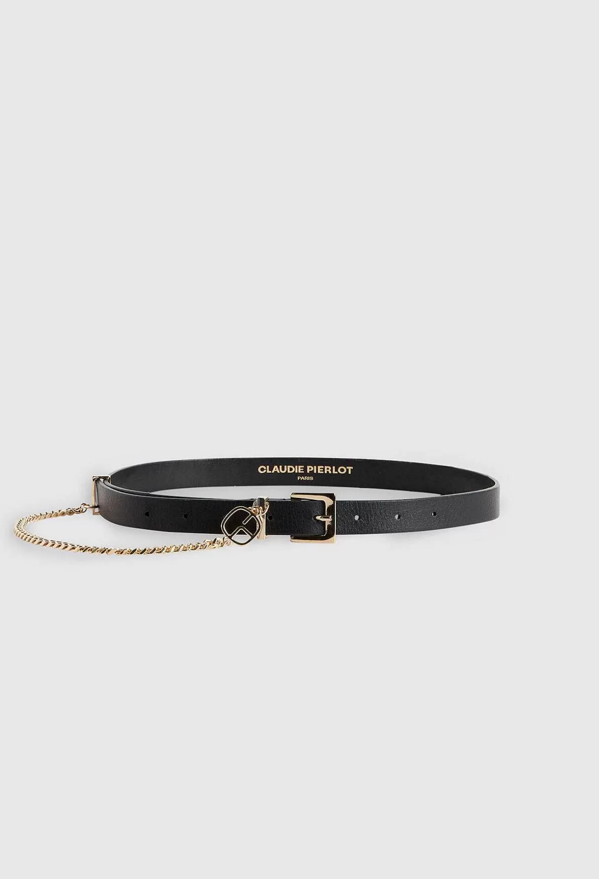 Claudie Pierlot Ceinture Cuir Noir Et Chaine Best