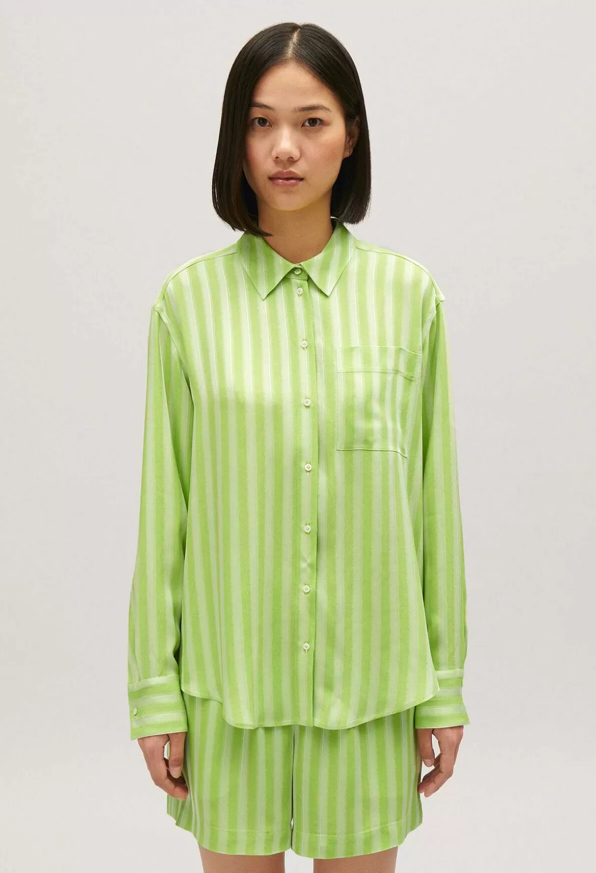 Claudie Pierlot Chemise Fluide Rayures Matcha Clearance