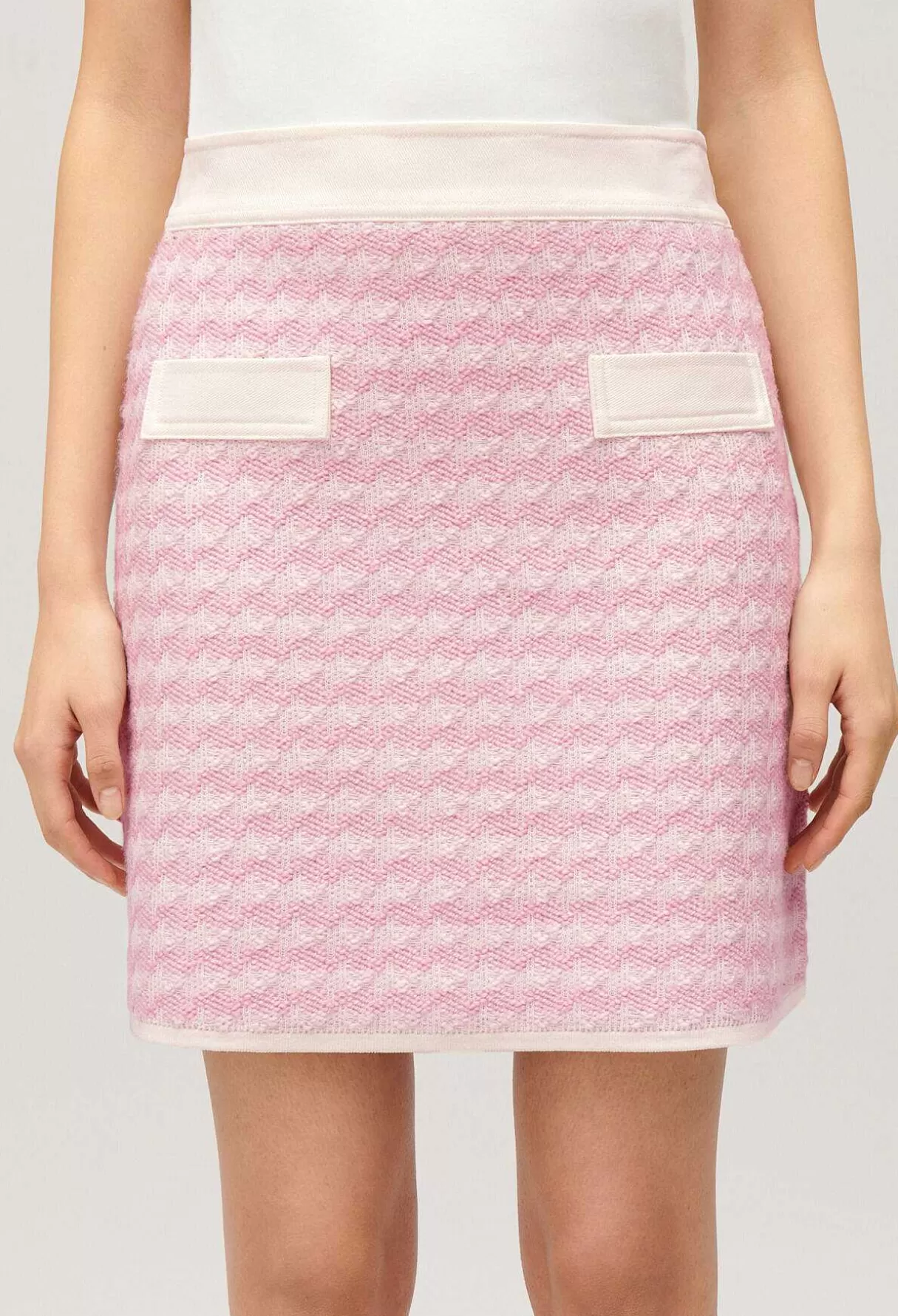 Claudie Pierlot Jupe Courte En Maille Bicolore Fashion