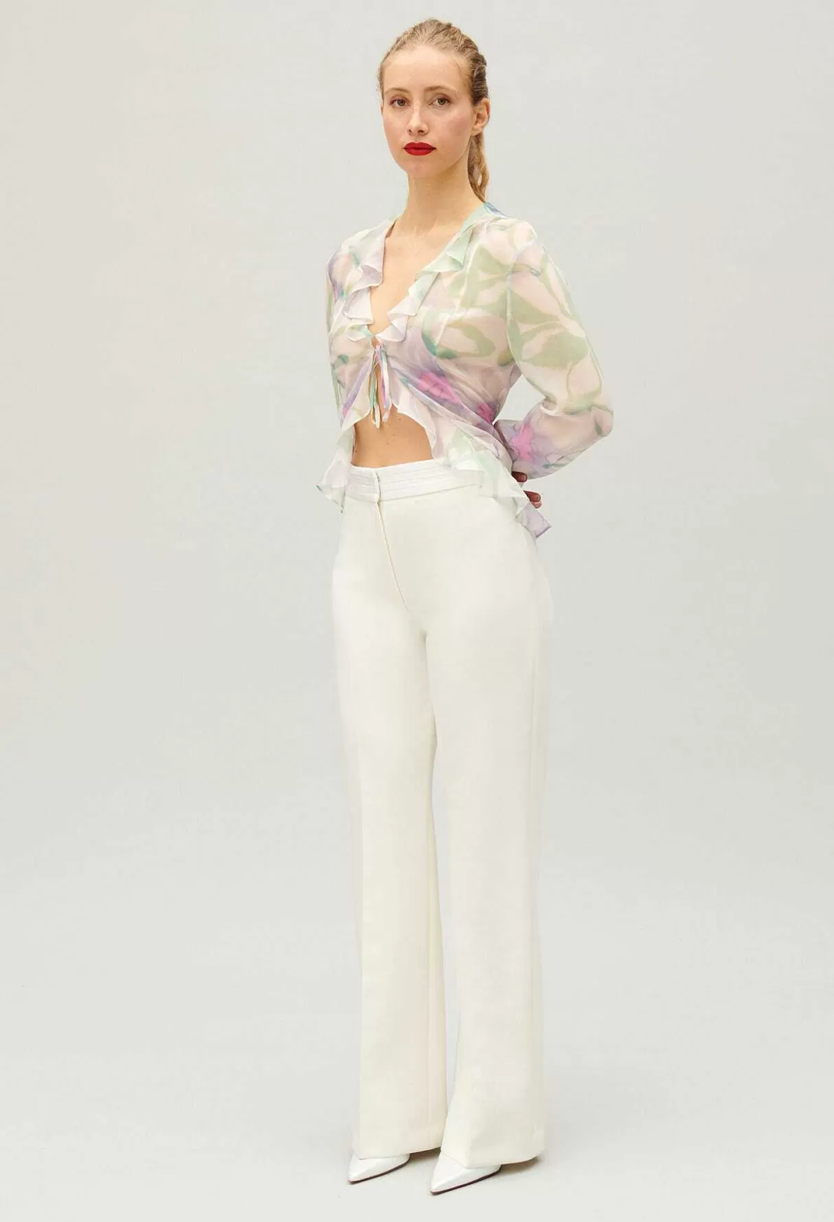 Claudie Pierlot Pantalon Droit Tailleur Blanc Hot