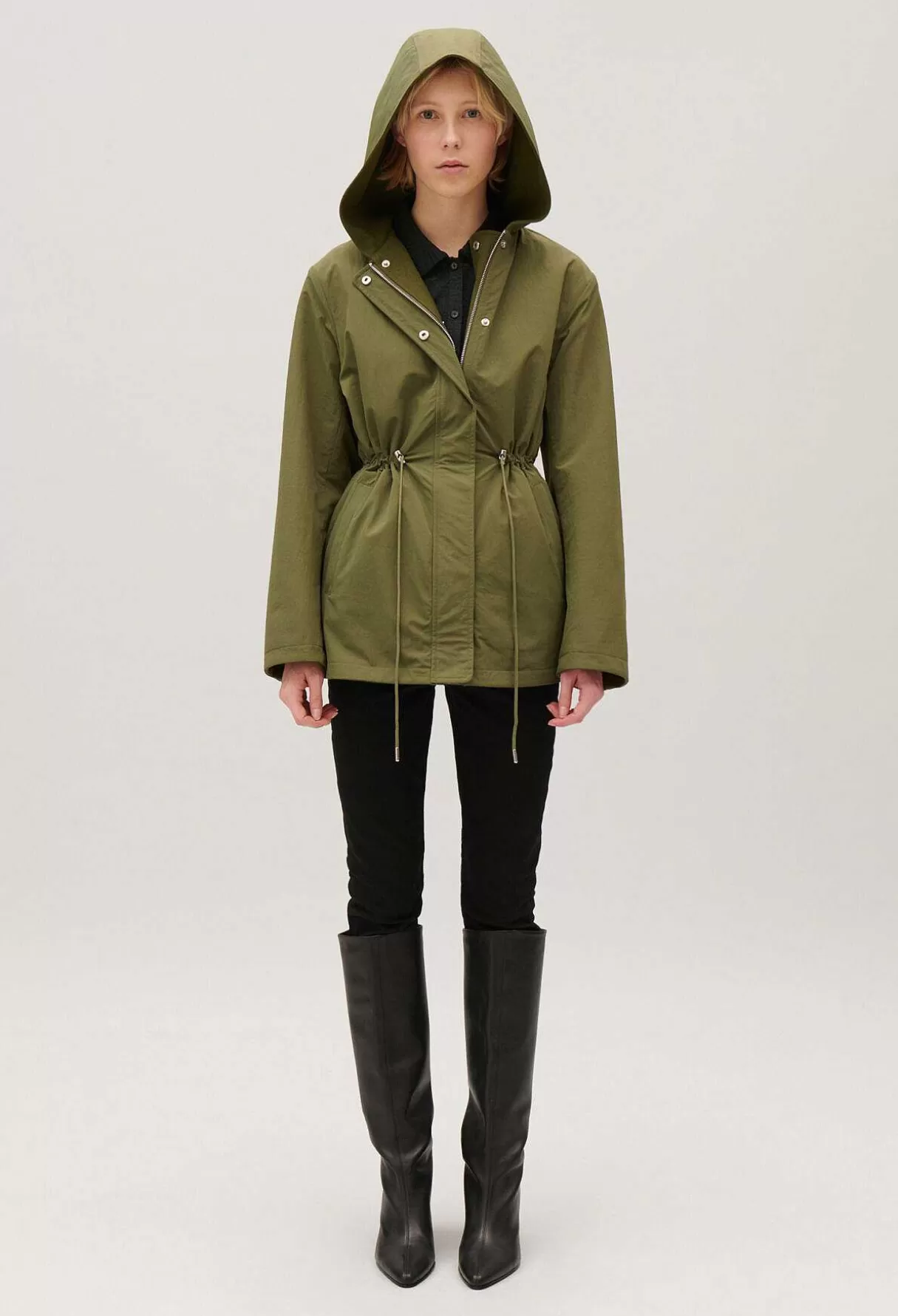 Claudie Pierlot Parka Capuche Reversible Kaki Cheap