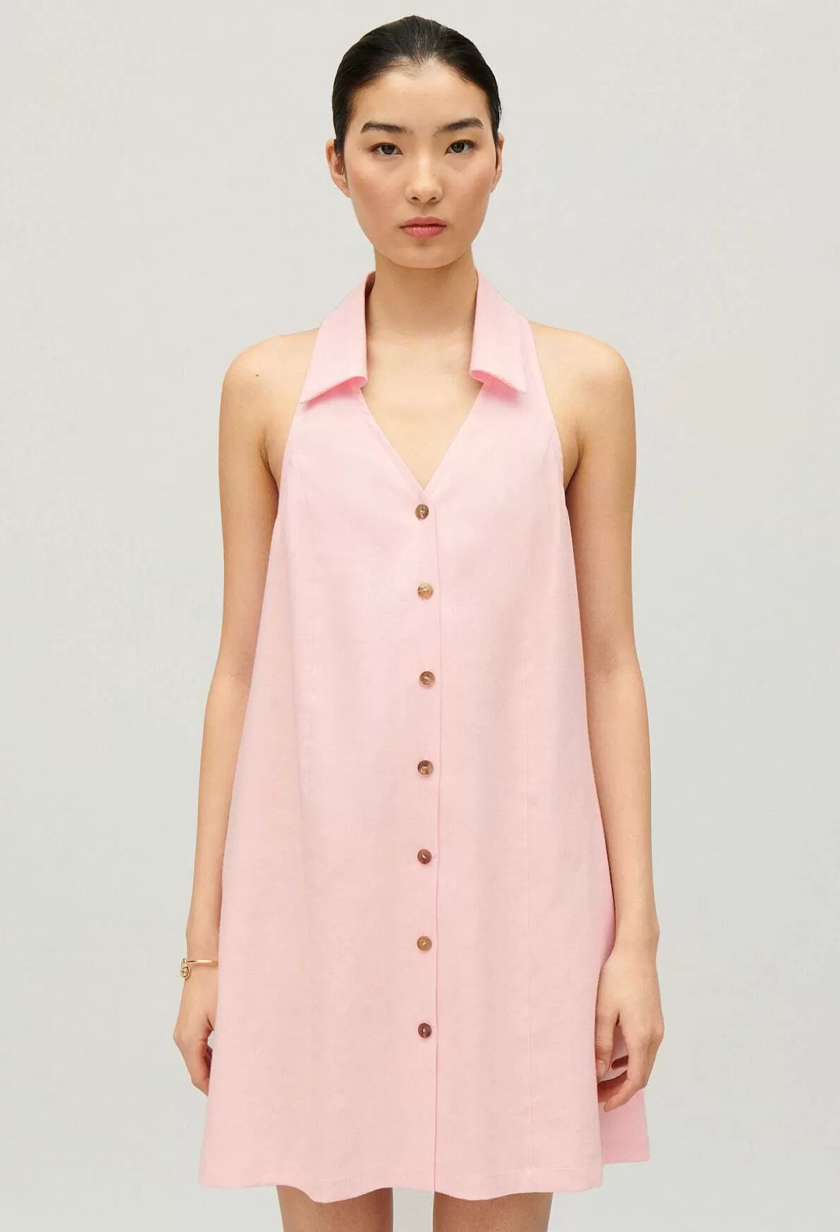 Claudie Pierlot Robe Courte Babydoll Boutonnee Discount