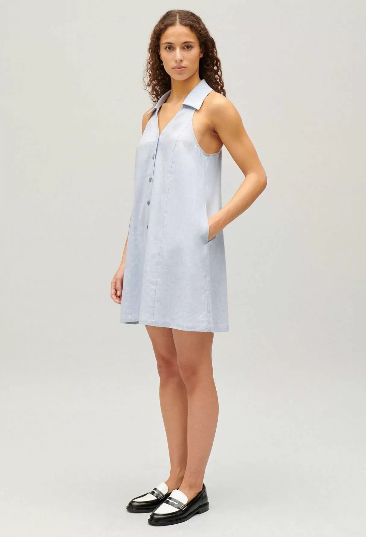 Claudie Pierlot Robe Courte Babydoll Boutonnee Store