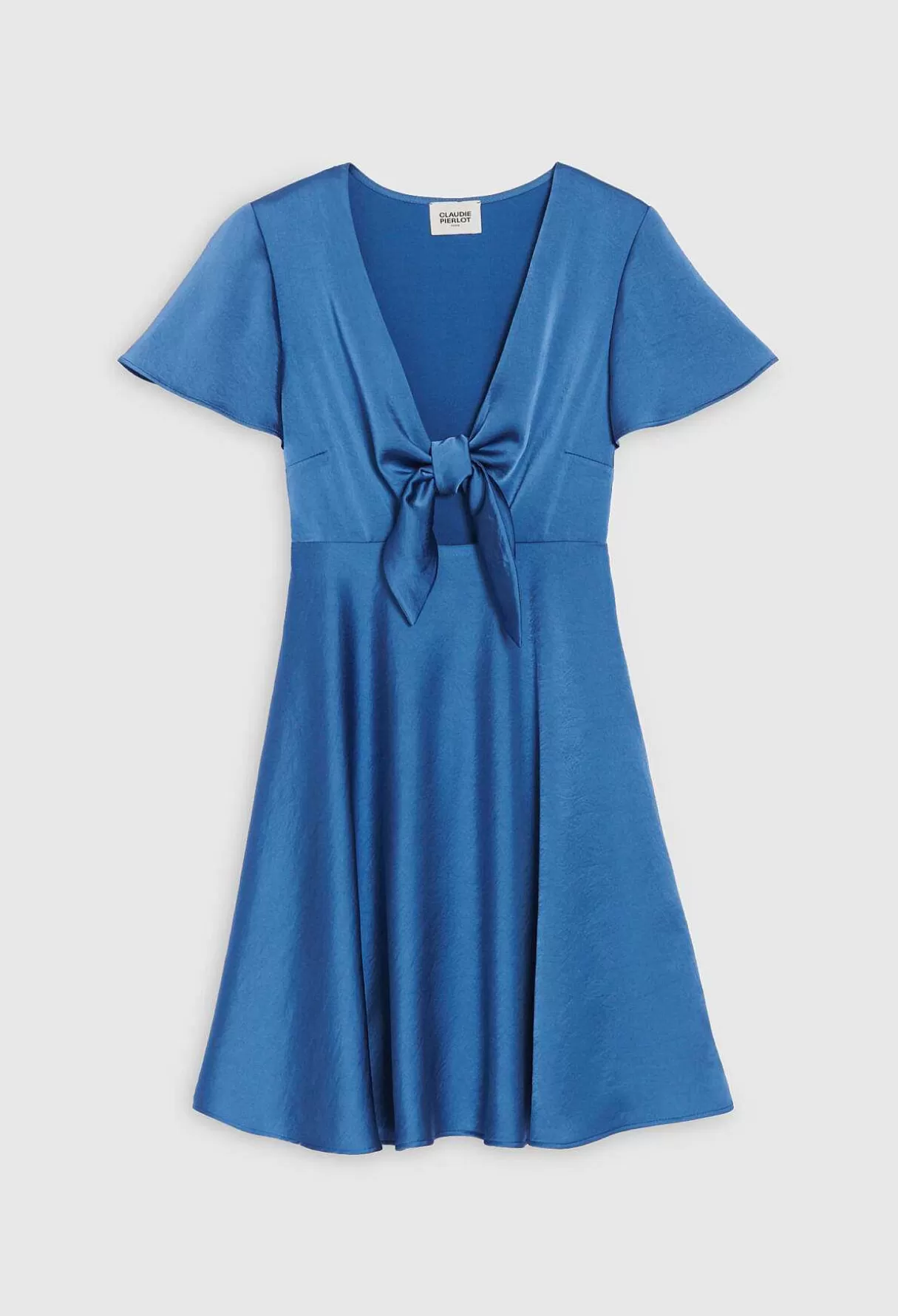 Claudie Pierlot Robe Courte Fluide Bleue Discount