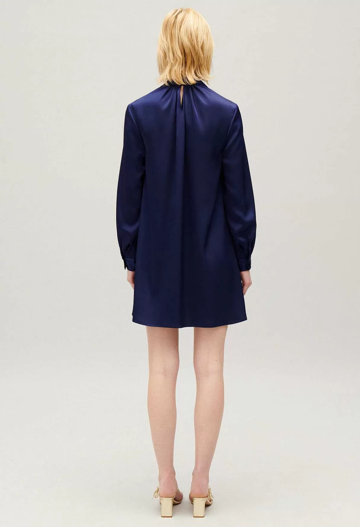 Claudie Pierlot Robe Courte Lavalliere Indigo Discount