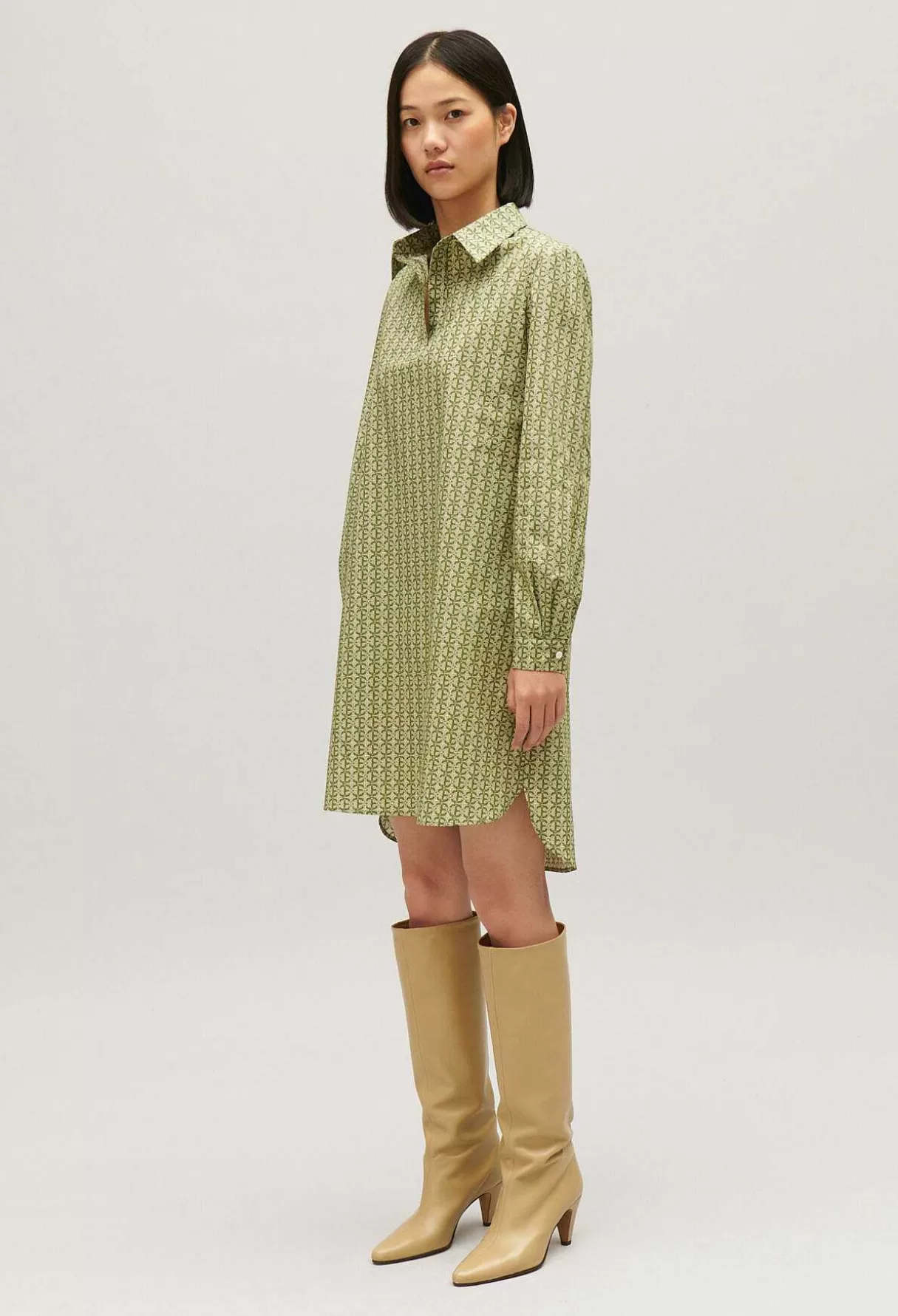 Claudie Pierlot Robe Courte Monogramme Verte Cheap