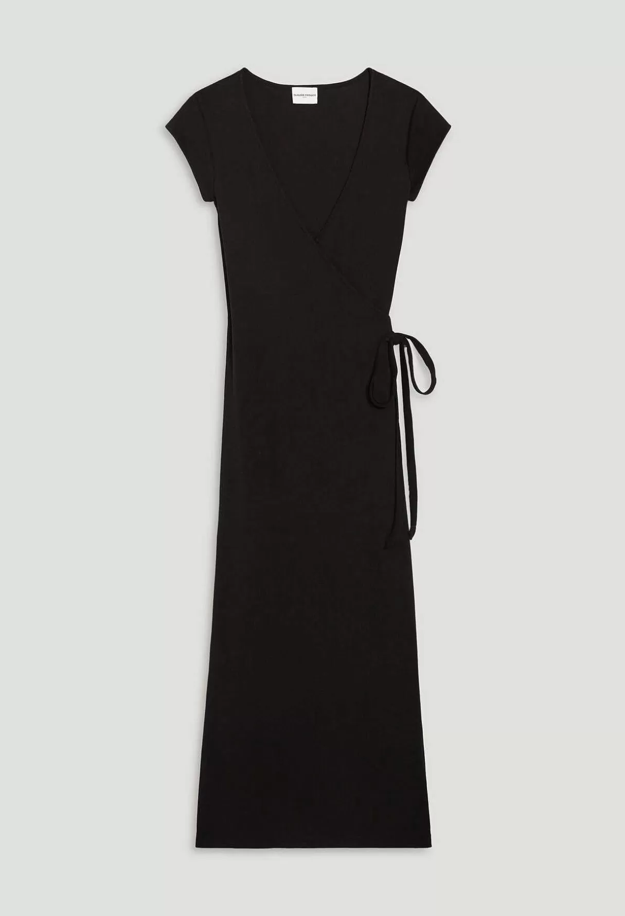 Claudie Pierlot Robe Midi Cache-Coeur Noire New