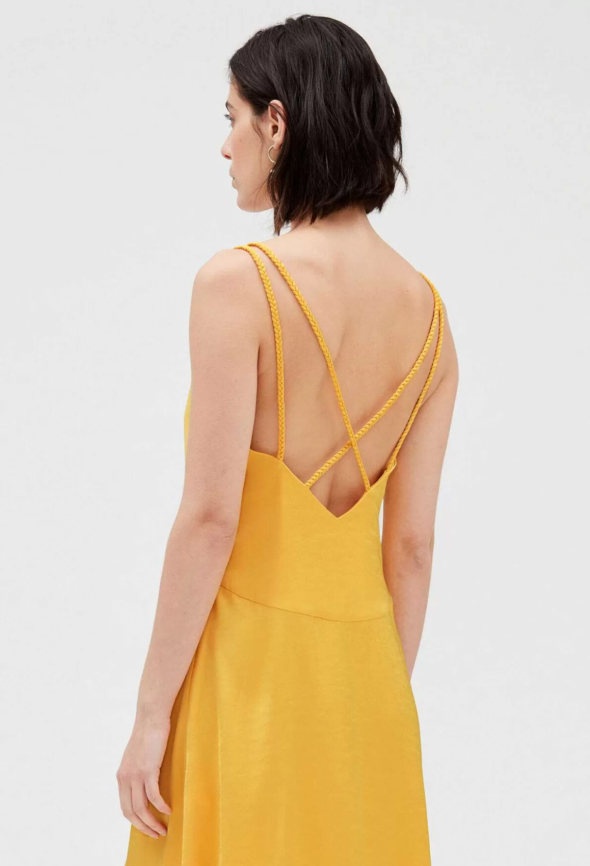 Claudie Pierlot Robe Midi Satinee Jaune Online