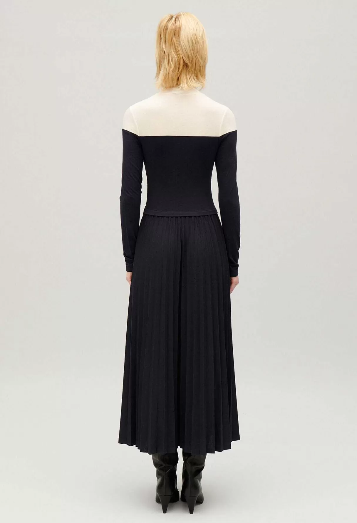 Claudie Pierlot Robe Twist Longue Plissee Tricolore Store