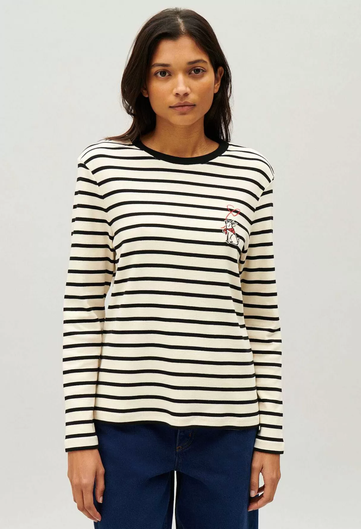 Claudie Pierlot Tee-Shirt Mariniere Jean Toto Bicolore Hot