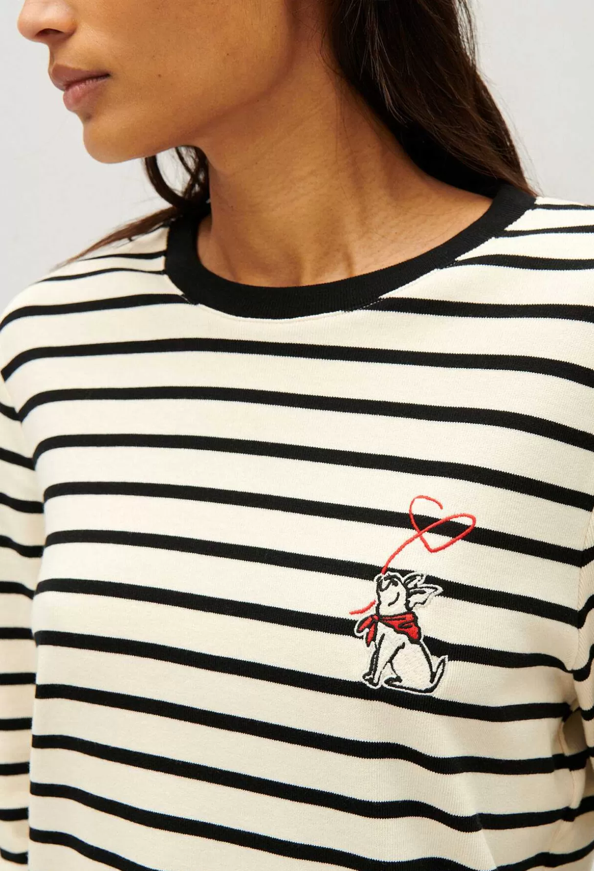 Claudie Pierlot Tee-Shirt Mariniere Jean Toto Bicolore Hot