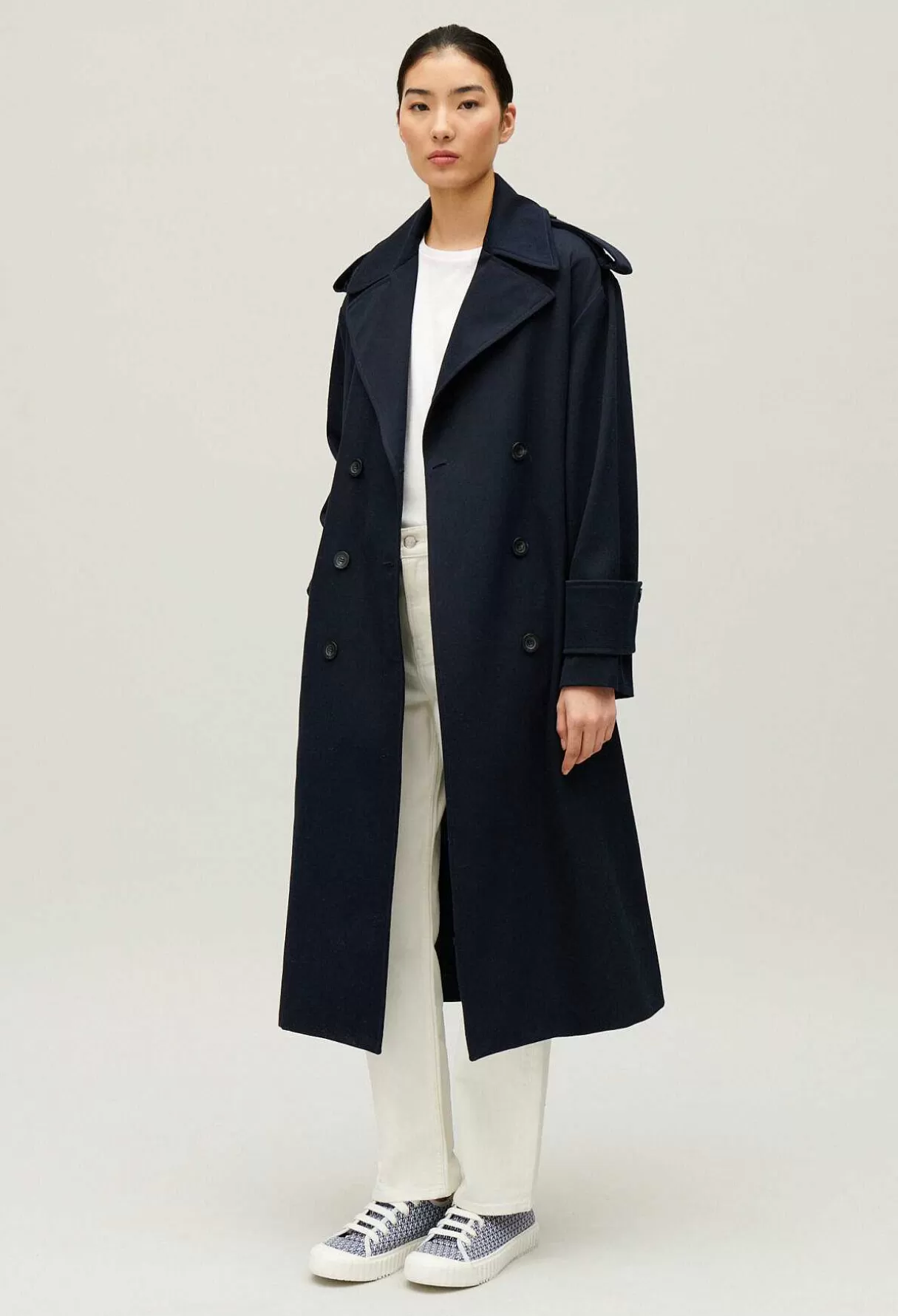 Claudie Pierlot Trench Long Marine Flash Sale