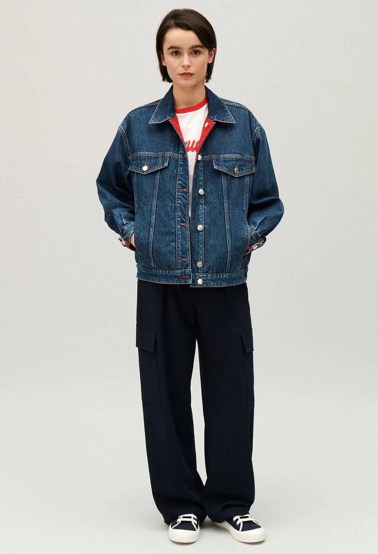 Claudie Pierlot Veste Oversize Denim Reversible Discount